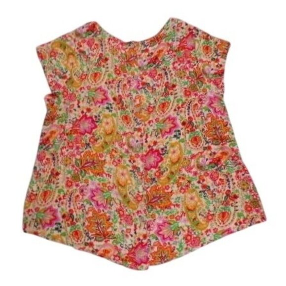 Cynthia Rowley Womens Floral Paisley Blouse 1X Button Back Lightweight Rayon Top - Picture 2 of 8